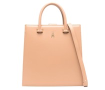 logo-plaque leather tote bag