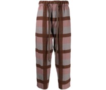 Karierte Pigiama Hose mit Kordelzug