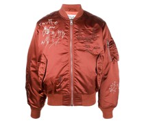 Bestickte Bomberjacke aus Satin