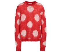 Intarsien-Pullover mit Polka Dots