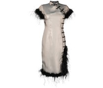 Pao Kleid mit Federn