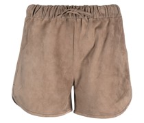 drawstring-waist leather shorts
