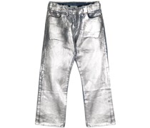 silver foil-coated jeans