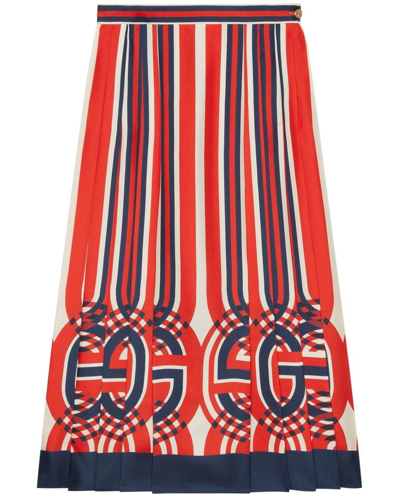 Gucci Damen Seidenrock mit GG