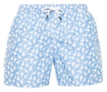 Madeira foca-pattern swim shorts