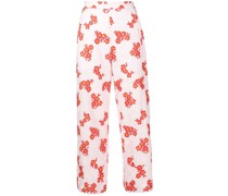 Cropped-Hose mit Blumen-Print