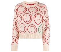 Intarsien-Pullover mit Smiley-Gesicht