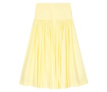 pleated cotton midi skirt