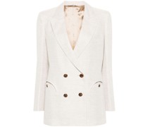 double-breasted linen blazer