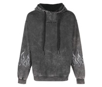Hoodie mit Flammenstickerei