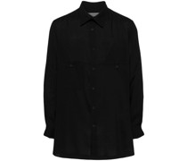 jetted-pocket buttoned shirt