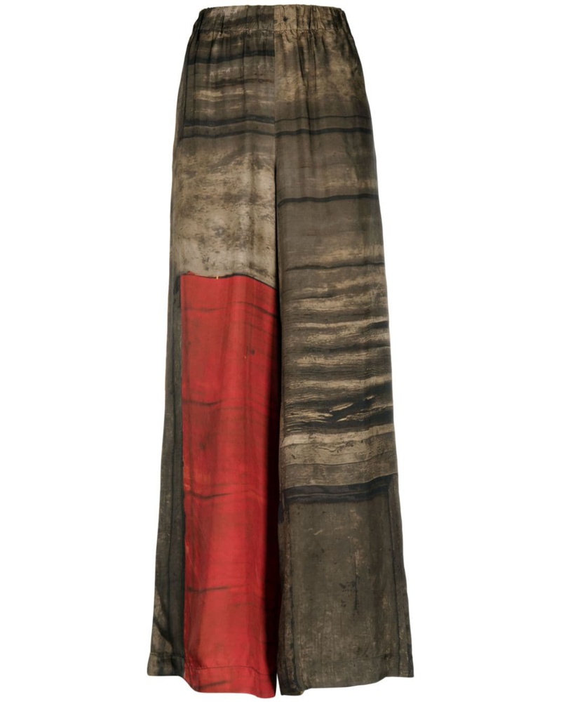 Uma Wang Damen Weite Hose mit Print