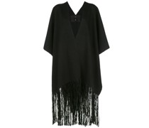 Oversized-Poncho mit Fransen