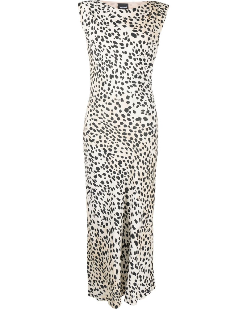 Just Cavalli Damen Maxikleid mit Leoparden-Print
