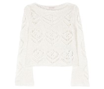 sequined open-knit Pullover