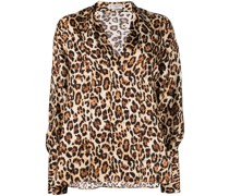 Satinhemd mit Leoparden-Print