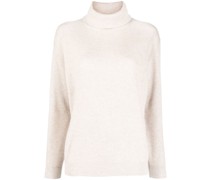 Gerippter Kaschmirpullover mit Rollkragen