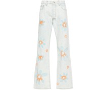 Jeans mit Blumen-Print
