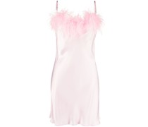 Minikleid mit Federbesatz