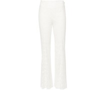 floral-lace flared trousers