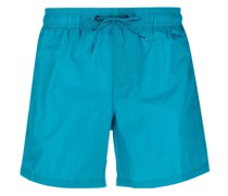 Gestreifte Badeshorts mit Logo-Patch