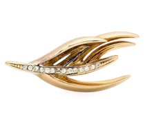 gold vermeil Feather diamond single stud earring