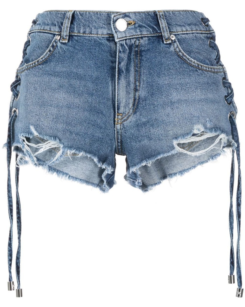 Pinko Damen Jeans-Shorts mit Schnürung