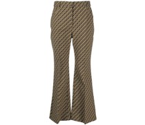 Schlaghose mit geometrischem Print