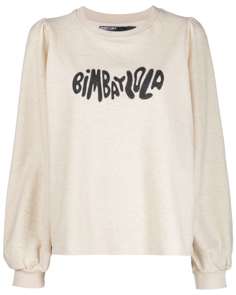 BIMBA Y LOLA Damen Sweatshirt mit Logo-Stickerei