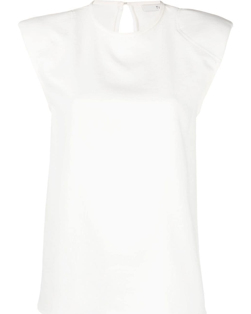 tibi Damen Top mit Schlüssellochausschnitt