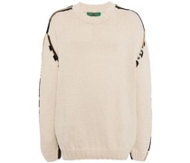 side-stripe ribbed-knit Pullover