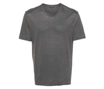 linen crew-neck T-shirt