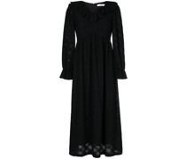 ruffled flared midi dress