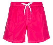 Gestreifte Badeshorts mit Logo-Patch