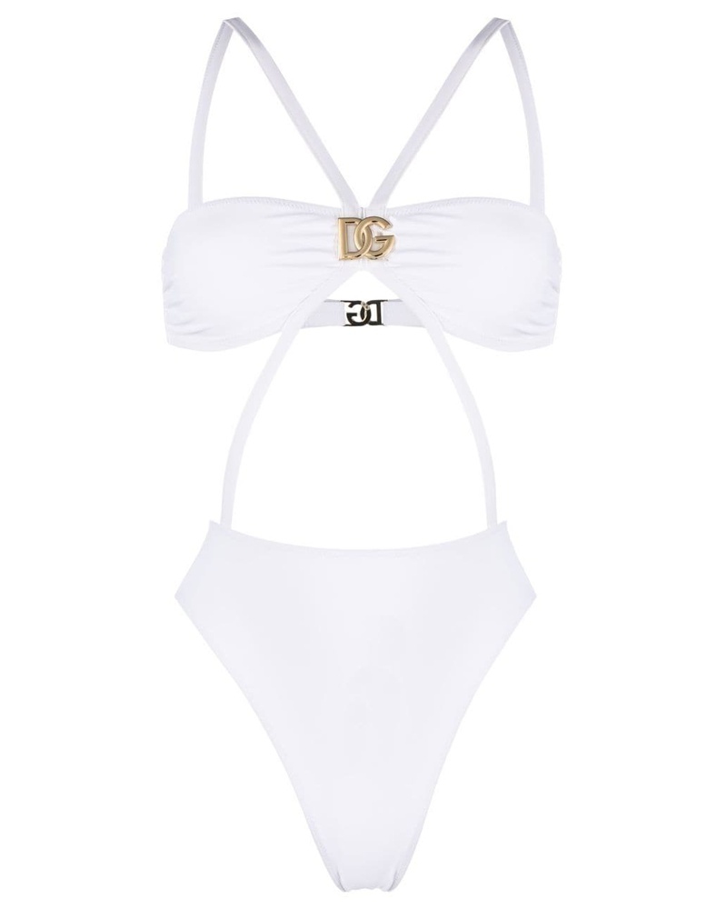 & Bademode Bademode Bikinis Bandeau Bikinis Bandeau-Badeanzug mit DG-Logo female 5 Beachwear Dolce & Gabbana Damen Sport 