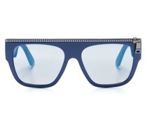 zip-detail square-frame sunglasses