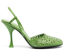 Slingback-Pumps mit Kristallen