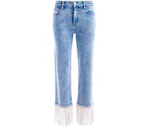 crystal-embellished cropped jeans