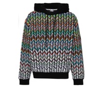 logo-embroidered zigzag hoodie