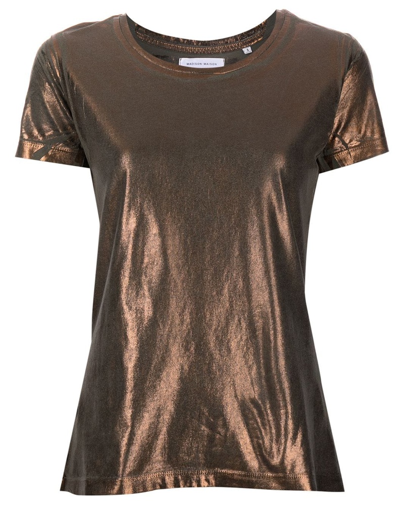 MADISON.MAISON Damen T-Shirt im Metallic-Look