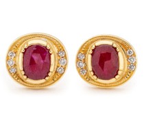 18kt Gelbgoldohrstecker mit Diamanten