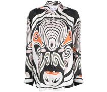 graphic-print silk shirt