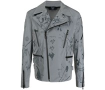 Bikerjacke mit Graffiti-Print