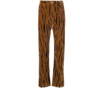 tiger-print velvet trousers