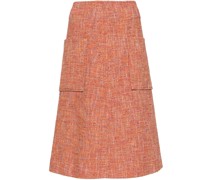 A-line tweed midi skirt