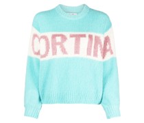 Intarsien-Pullover mit Strickmuster
