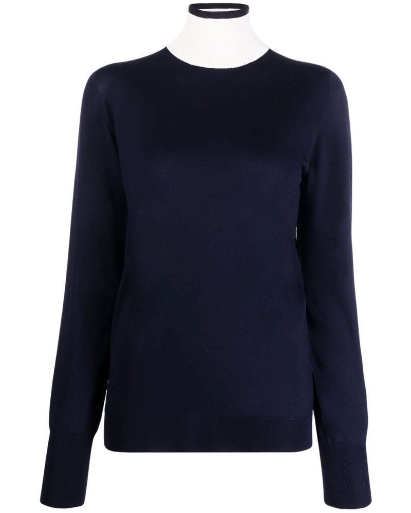 Jil Sander Damen Pullover mit Kontrastkragen