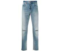 Schmale Distressed-Jeans