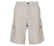 Gerade Cargo-Shorts aus Leinen