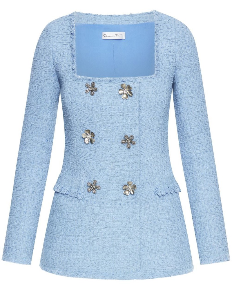 Oscar de la Renta Damen Tweed-Jacke mit Knöpfen